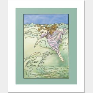 Drowning Girl (natural) Posters and Art